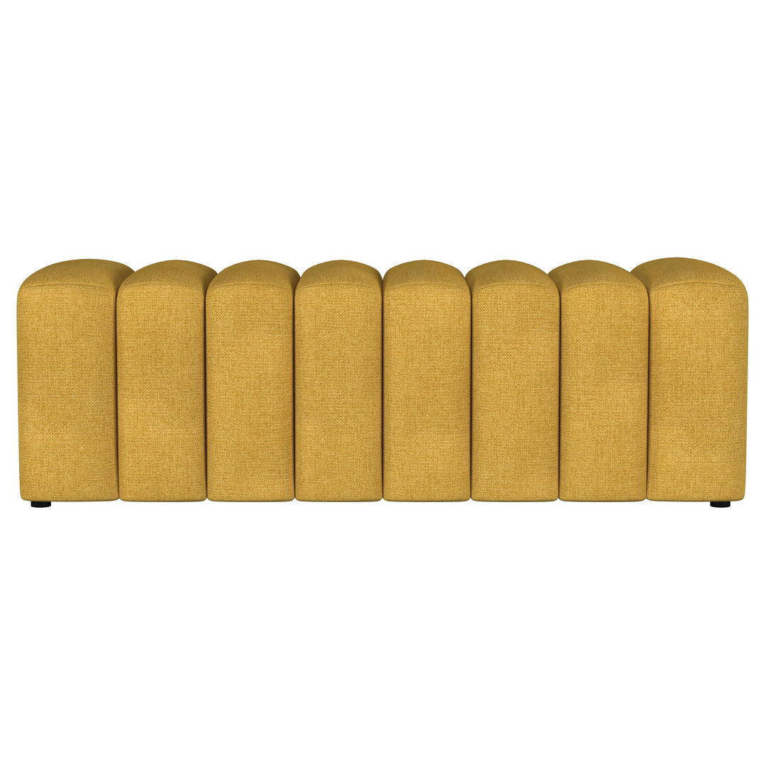 Summer Fabric Upholstered Tufted Accent Bench Mustard Yellow - What&