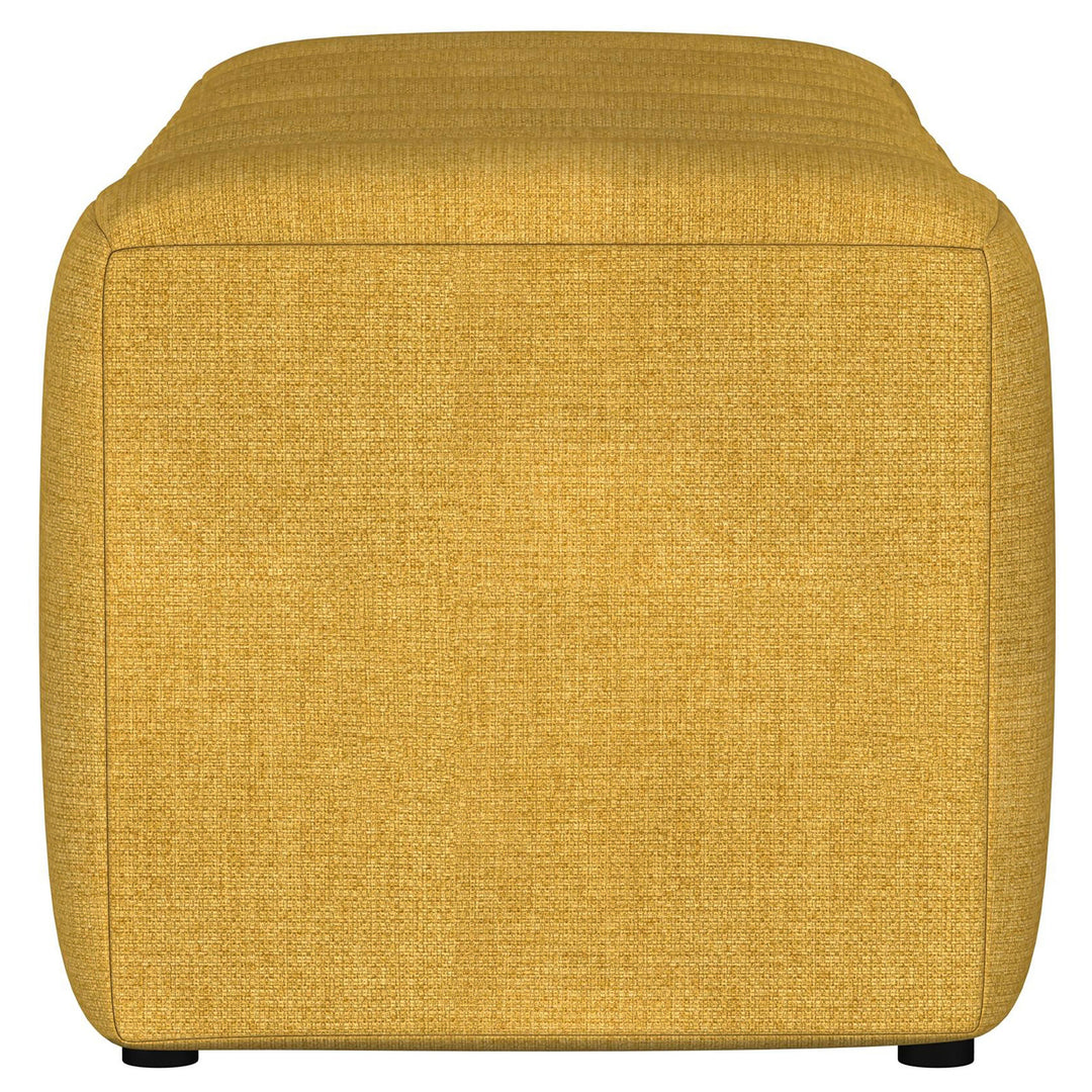 Summer Fabric Upholstered Tufted Accent Bench Mustard Yellow - What&