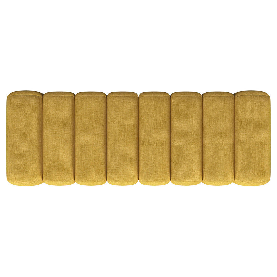 Summer Fabric Upholstered Tufted Accent Bench Mustard Yellow - What&