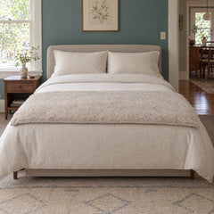 Summit Petite Duvet with Insert in Oatmeal styled in a Portland home - Whats New Furniture