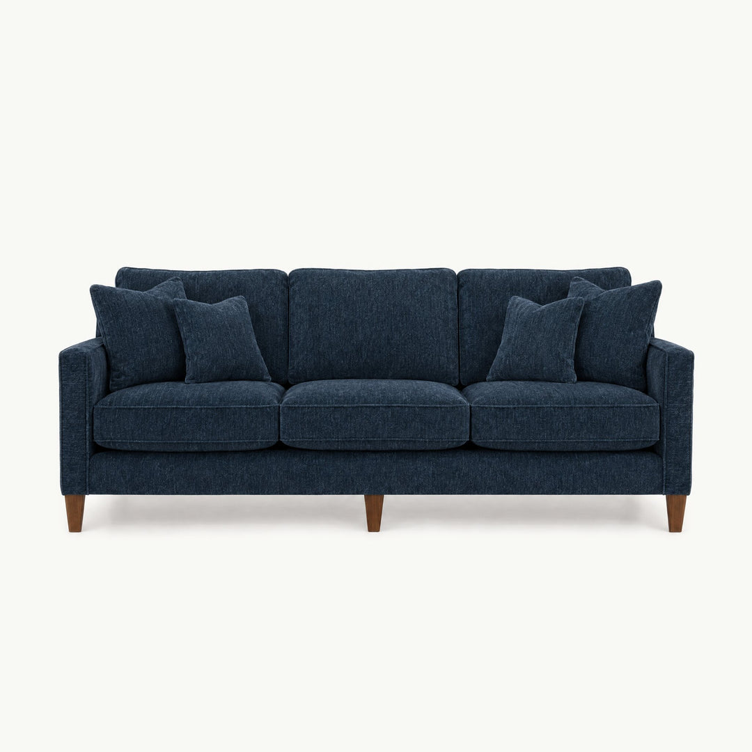 Summit Sofa in Lush Marine - studio front view - Stanton - Whats New Furniture Portland OR