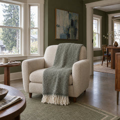 Summit Throw in Moss styled in a Portland home - Whats New Furniture