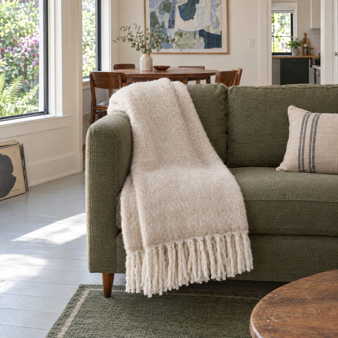Summit Throw in Oatmeal styled in a Portland home - Whats New Furniture