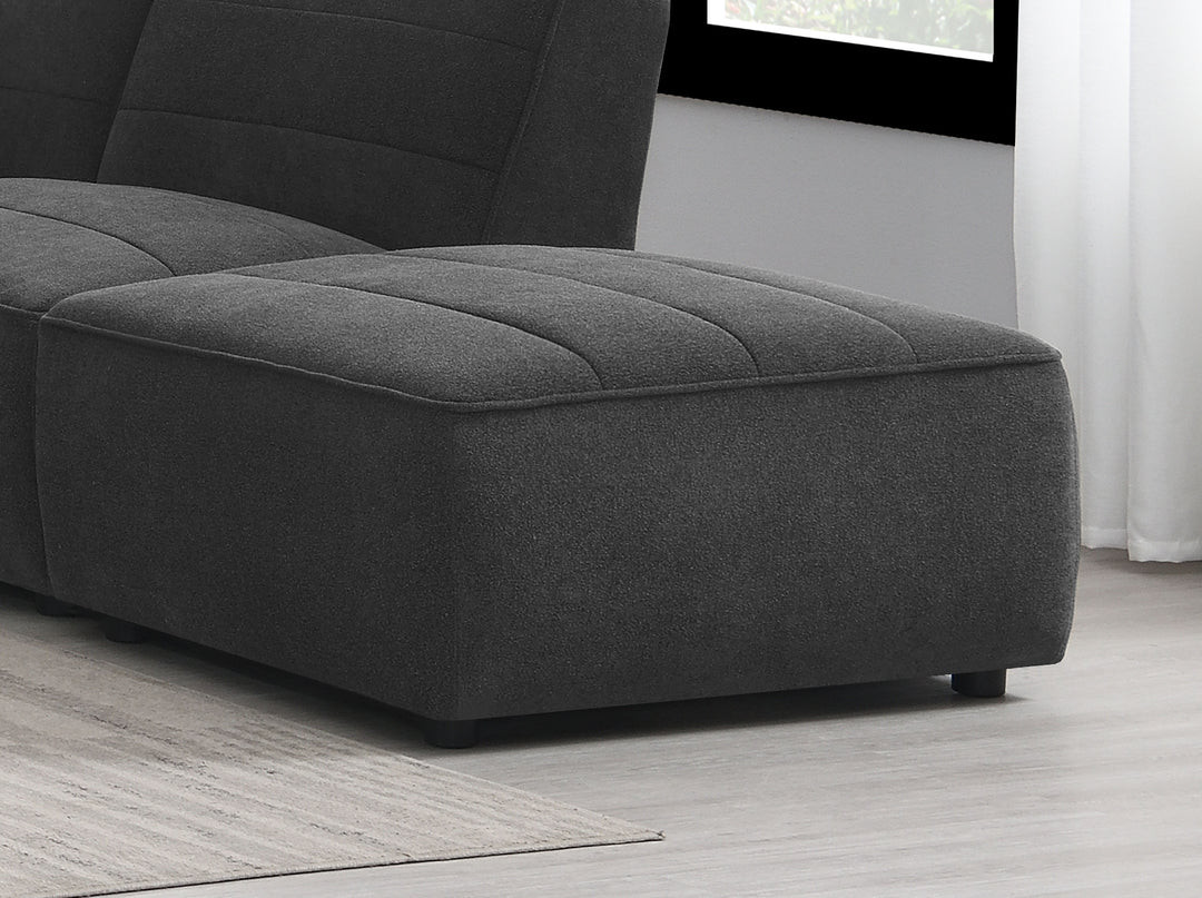 Sunny Square Upholstered Ottoman Dark Charcoal - What&