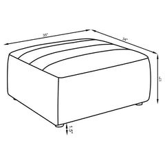 Sunny Square Upholstered Ottoman Dark Charcoal - What&