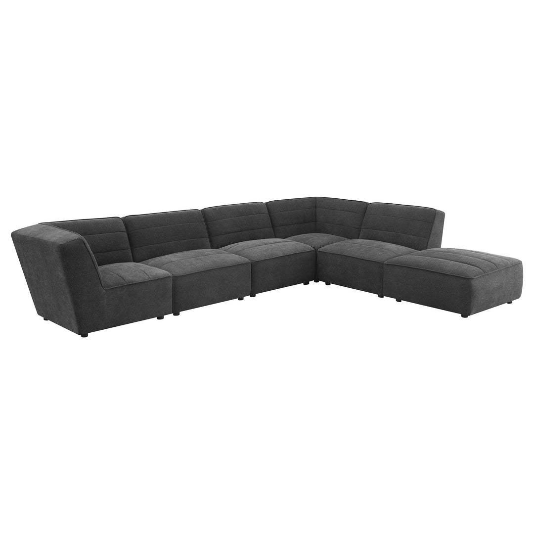 Sunny Square Upholstered Ottoman Dark Charcoal - What&