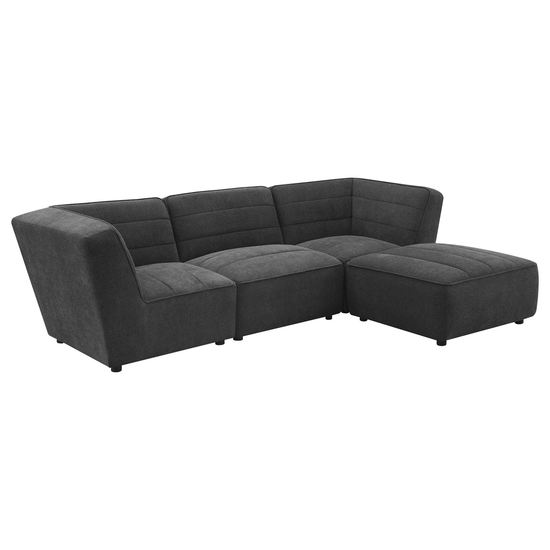 Sunny Square Upholstered Ottoman Dark Charcoal - What&
