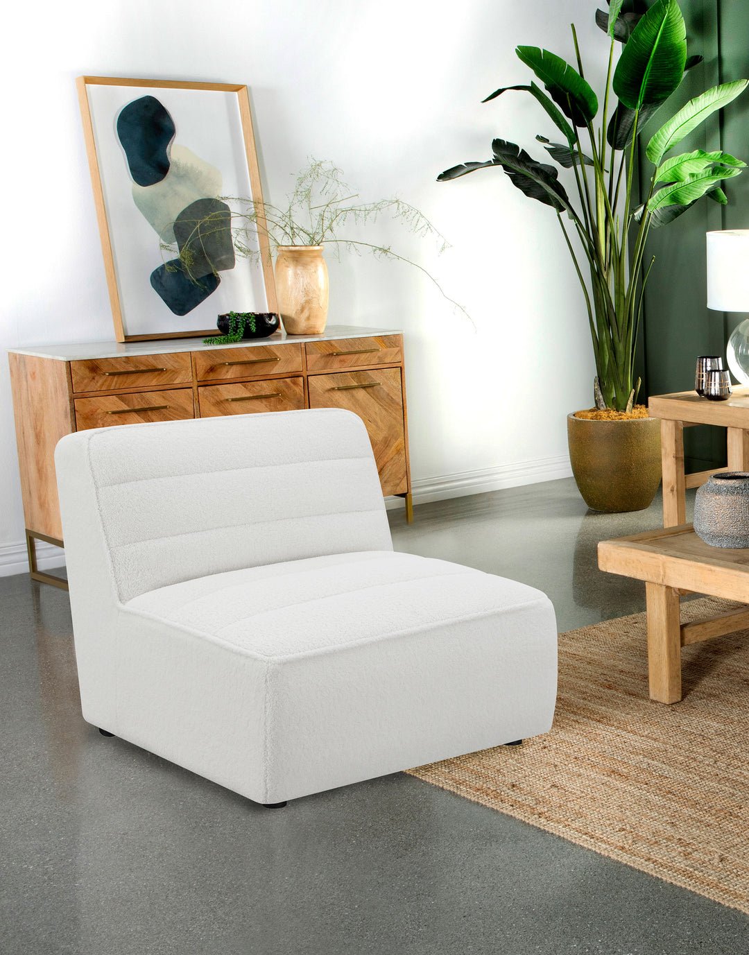 Sunny Upholstered Armless Chair Natural - What&