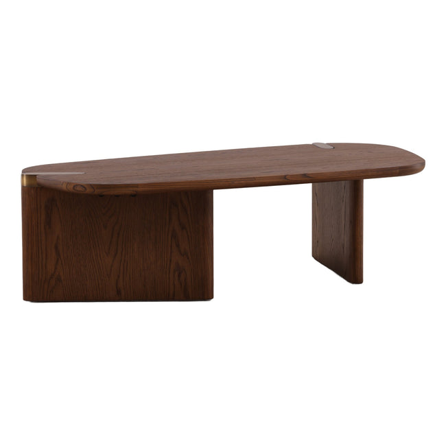 Suzette Coffee Table - Freeform Top in Dark Brown - front three-quarter studio view - Coffee Table by Dovetail - Whats New Furniture Portland OR