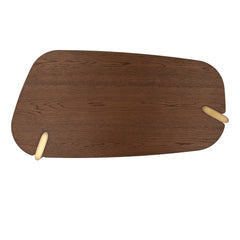 Suzette Coffee Table - Freeform Top in Dark Brown - overhead studio view - Coffee Table by Dovetail - Whats New Furniture Portland OR