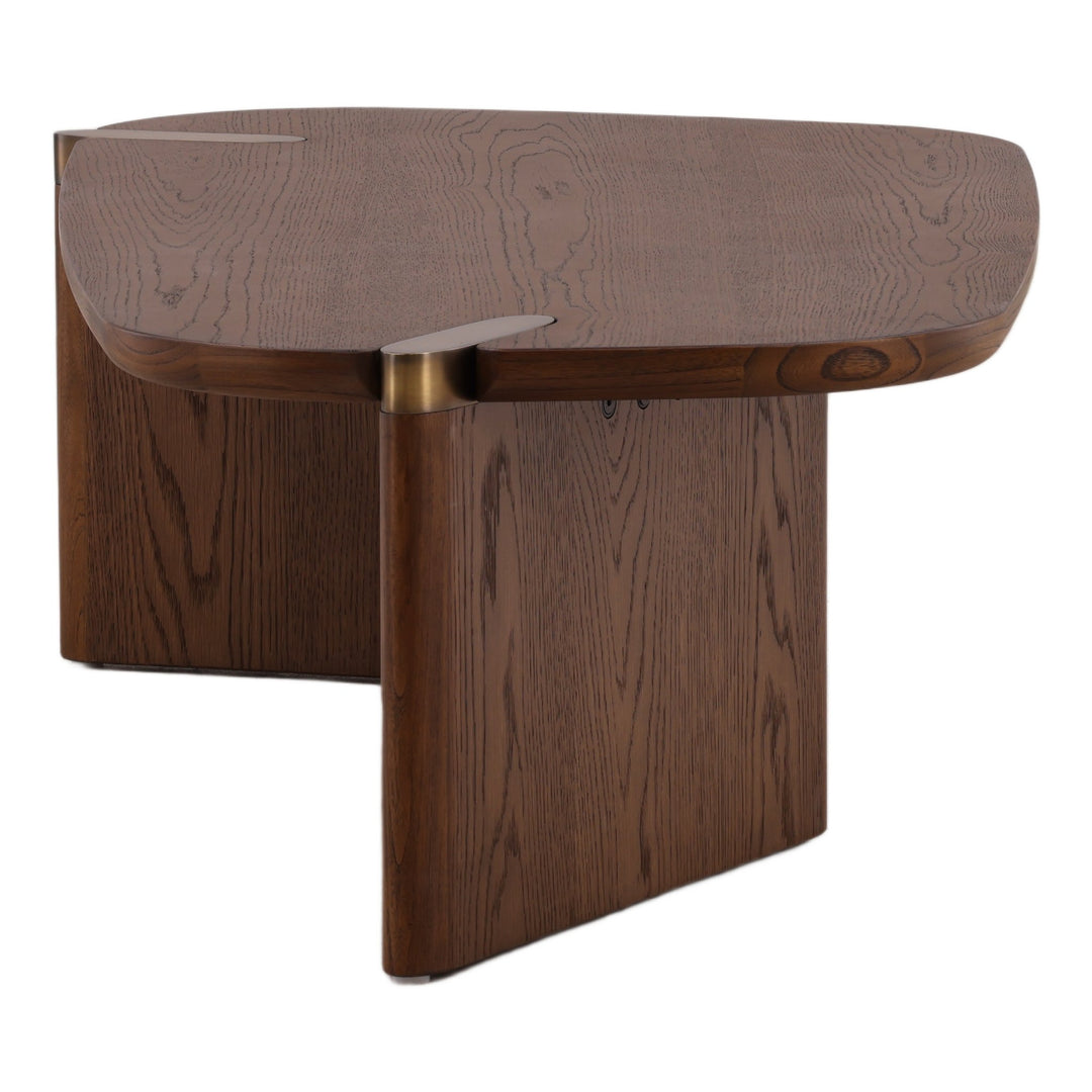 Suzette Coffee Table - Freeform Top in Dark Brown - side profile studio view - Coffee Table by Dovetail - Whats New Furniture Portland OR