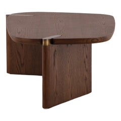 Suzette Coffee Table - Freeform Top in Dark Brown - side profile studio view - Coffee Table by Dovetail - Whats New Furniture Portland OR