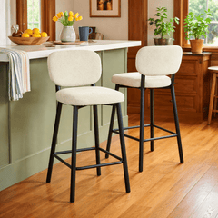 Swan Counter Stool in Cedar Boucle side angle - boucle counter stool by Unique Furniture - Whats New Furniture Portland OR
