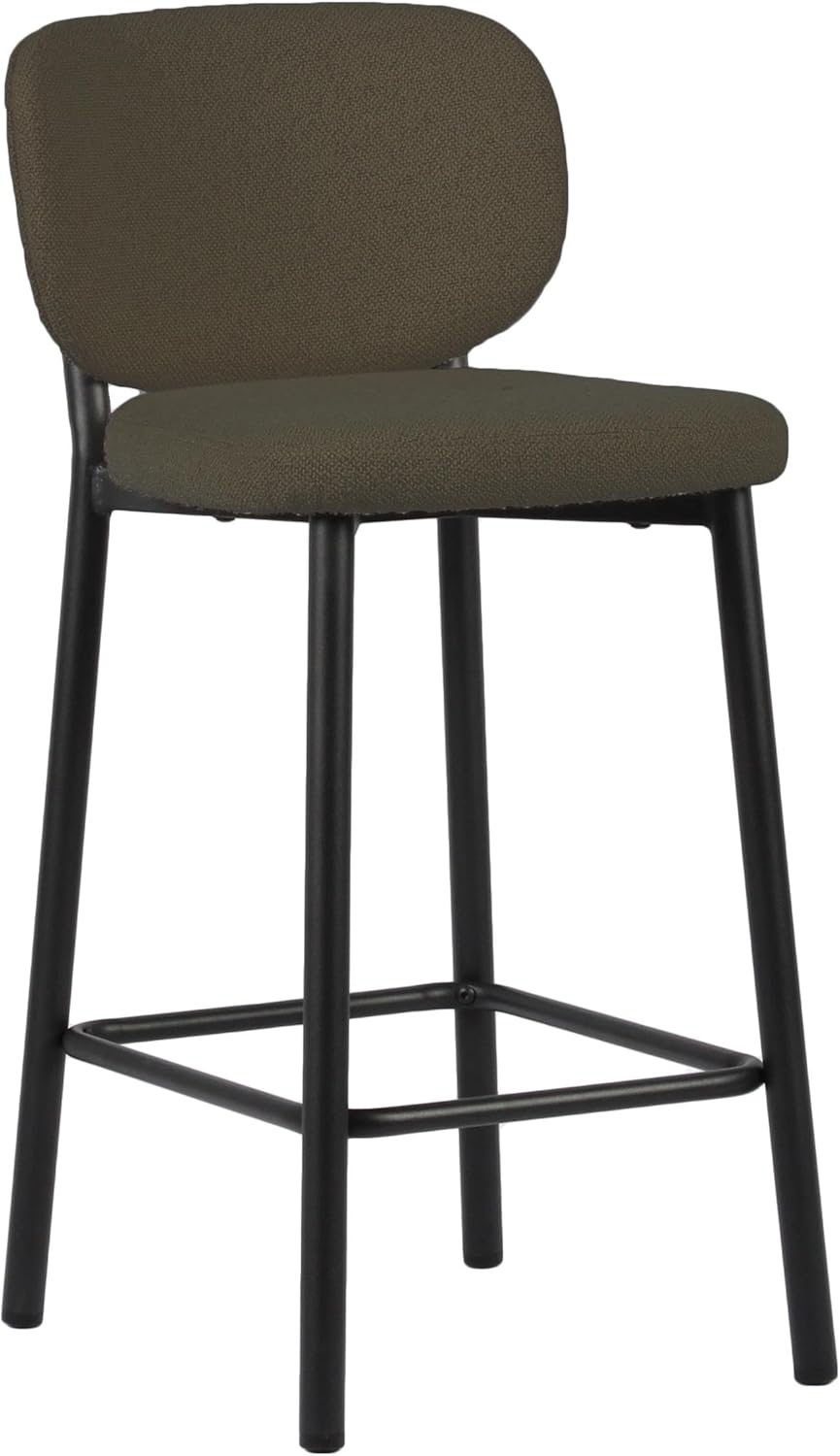 Swan Counter Stool in Off White Boucle alternate angle - boucle counter stool by Unique Furniture - Whats New Furniture Portland OR