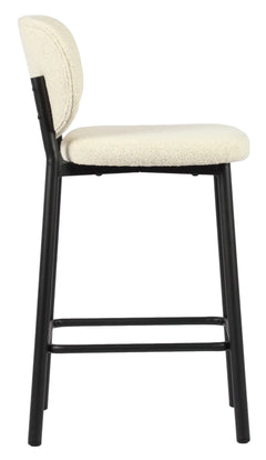 Swan Counter Stool in Off White Boucle back view - boucle counter stool by Unique Furniture - Whats New Furniture Portland OR