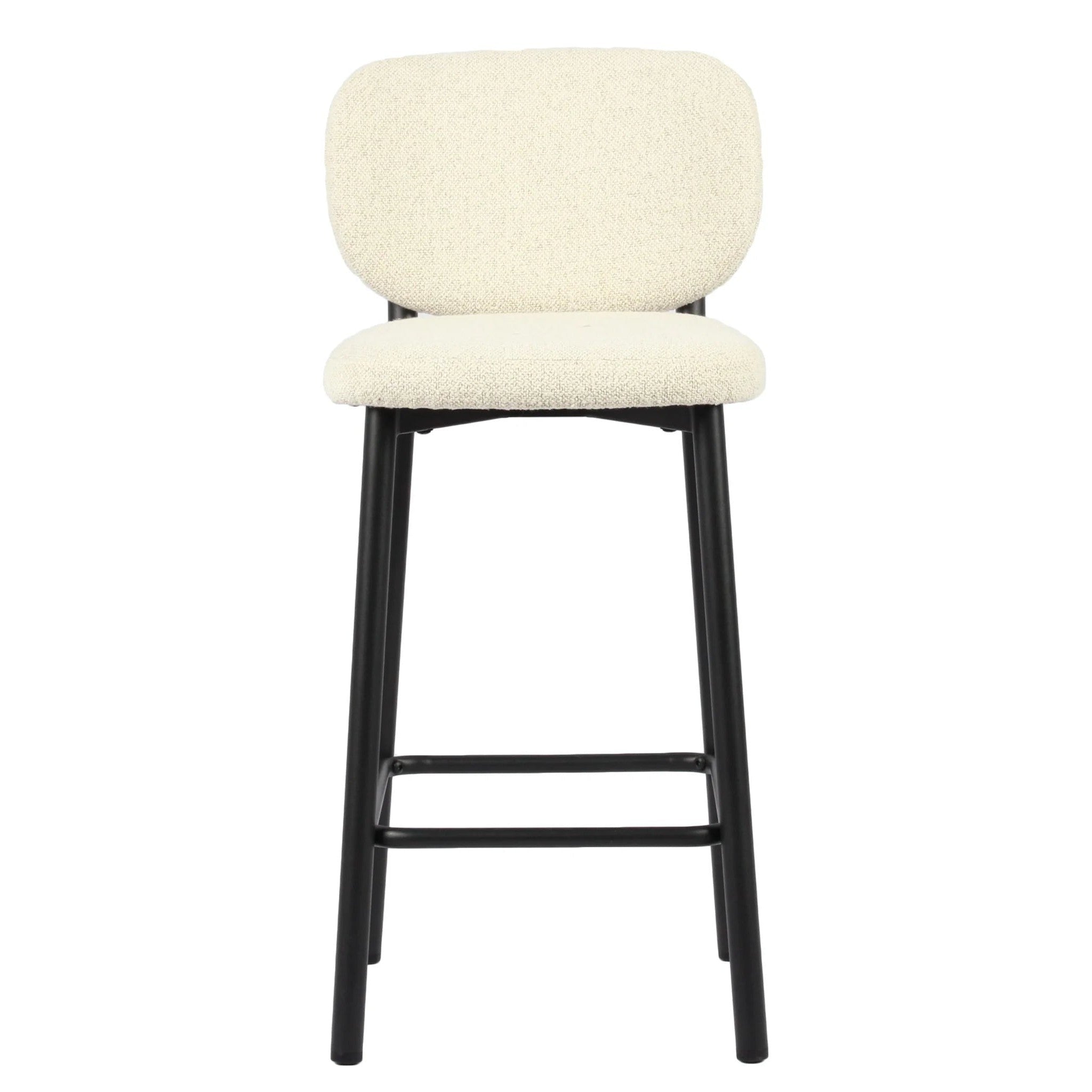 Swan Counter Stool in Off White Boucle front view - counter stool by Unique Furniture - Whats New Furniture Portland OR
