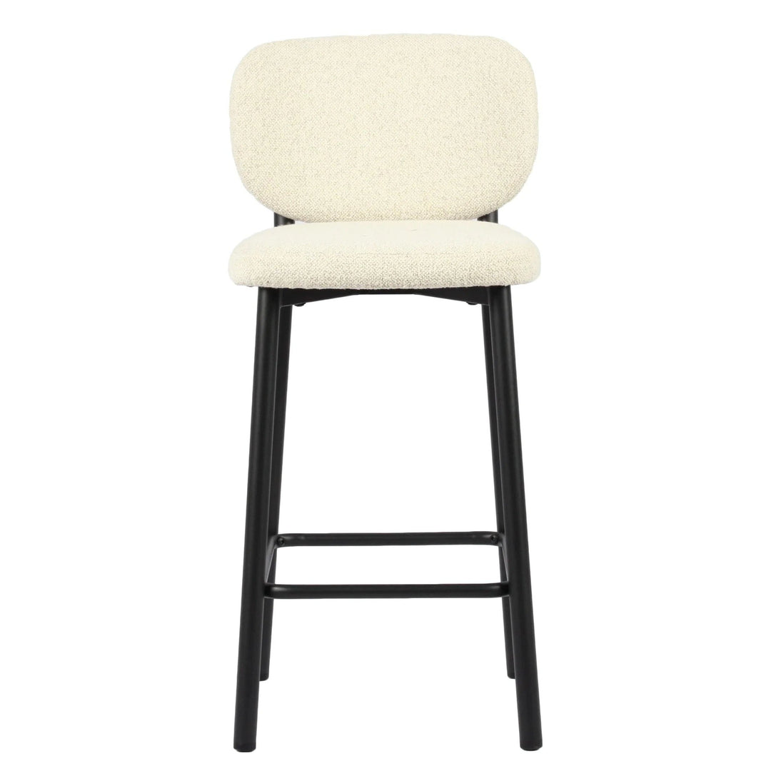 Swan Counter Stool in Off White Boucle front view - counter stool by Unique Furniture - Whats New Furniture Portland OR