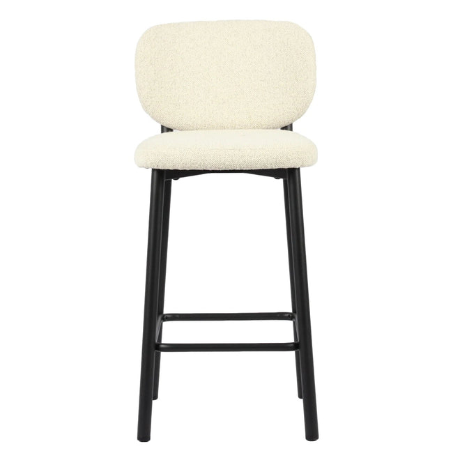 Swan Counter Stool in Off White Boucle front view - counter stool by Unique Furniture - Whats New Furniture Portland OR