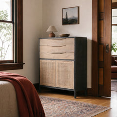 Sydney Tall Dresser in Natural Mango styled in Portland Ladd&