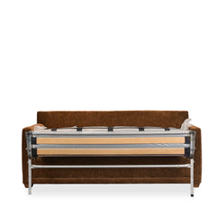 Sylvie Serenity Sleeper Sofa in Burnished Bronze open sleeper mechanism view - queen sleeper sofa by Rowe - Whats New Furniture Portland OR