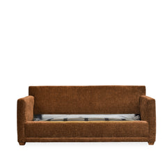 Sylvie Serenity Sleeper Sofa in Burnished Bronze open sleeper view - queen sleeper sofa by Rowe - Whats New Furniture Portland OR