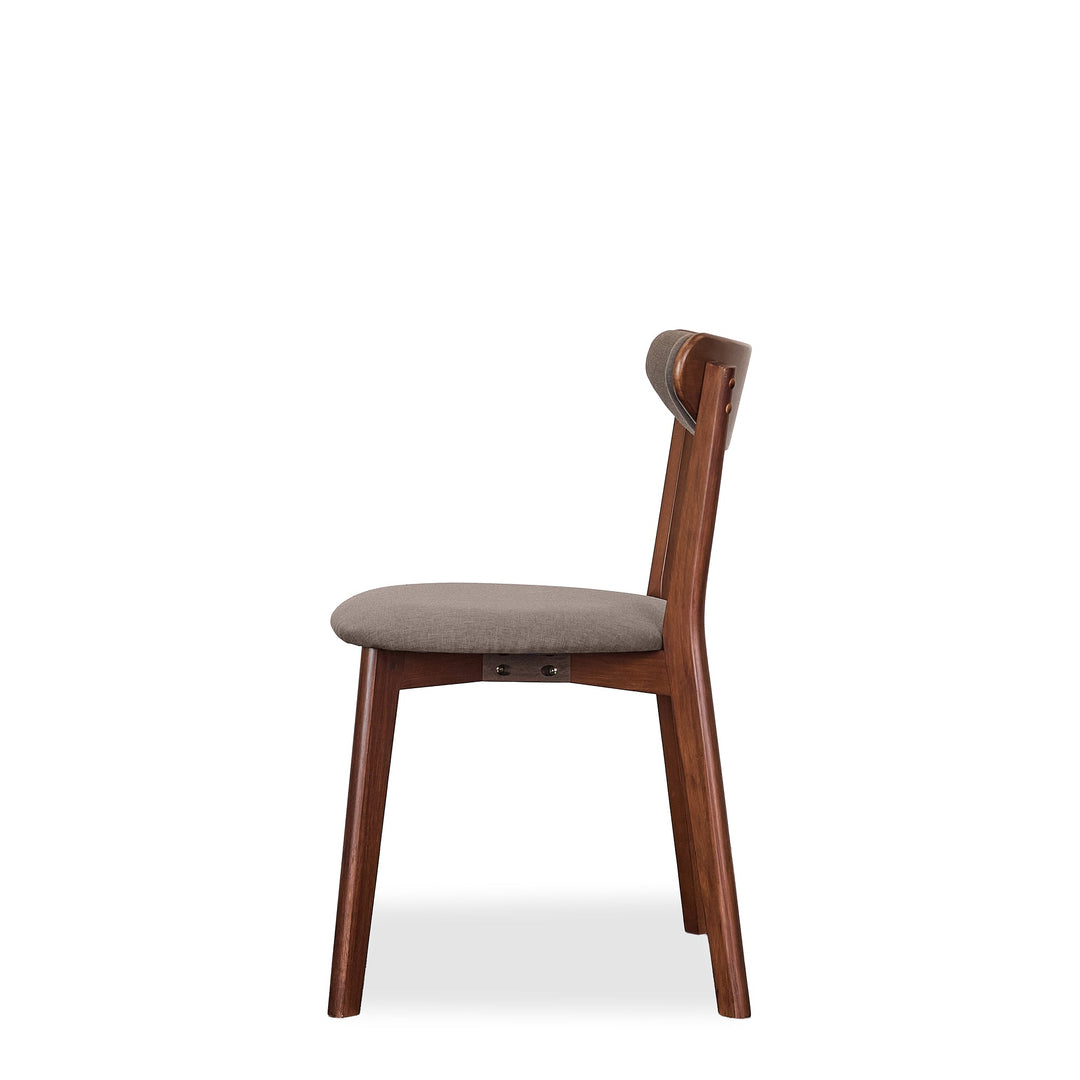 Tahoe Walnut Dining Chair in Grey/Walnut side view - walnut dining chair by Unique Furniture - Whats New Furniture Portland OR