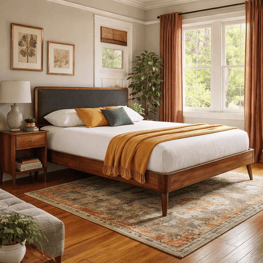 Tahoe Queen Bed - detail - mid-century modern beds - Whats New Furniture Portland OR