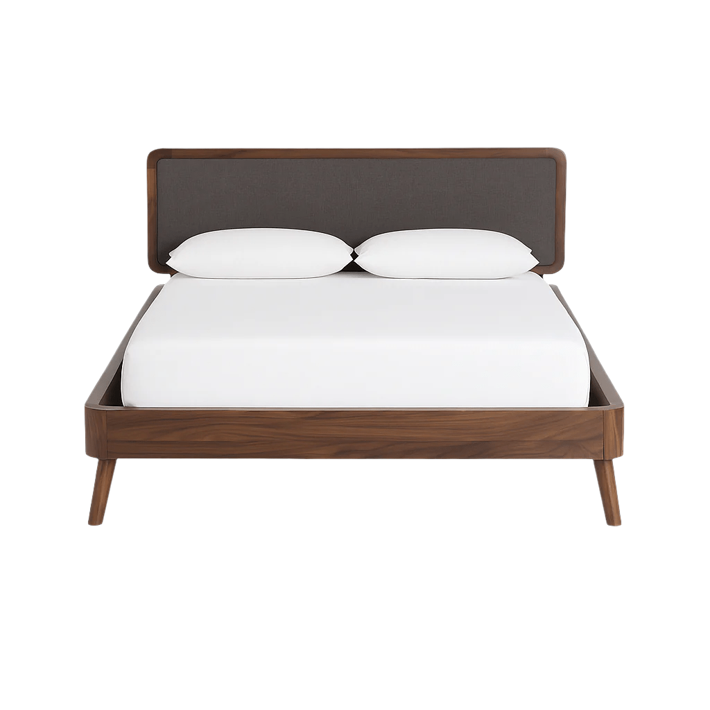 Tahoe Queen Bed - side angle - mid-century modern beds - Whats New Furniture Portland OR
