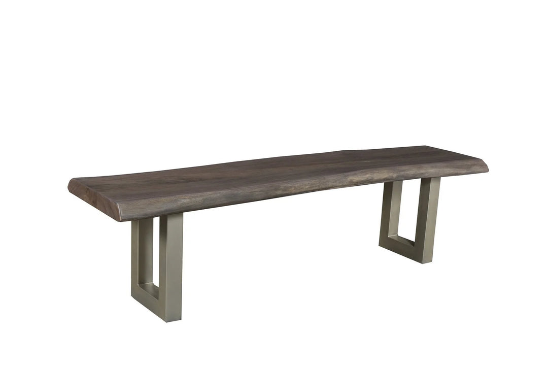 Taj Dining Bench in Vinegar Acrylic Matte room setting - acacia dining bench by LH Imports - Whats New Furniture Portland OR
