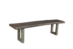 Taj Dining Bench in Vinegar Acrylic Matte room setting - acacia dining bench by LH Imports - Whats New Furniture Portland OR