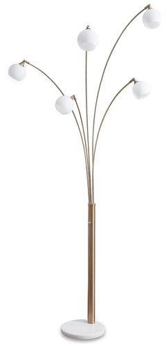 Taliya Arc Lamp in Champagne/White — official Ashley Furniture studio view