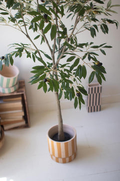 Tall Faux Olive Tree in Pot — view 2