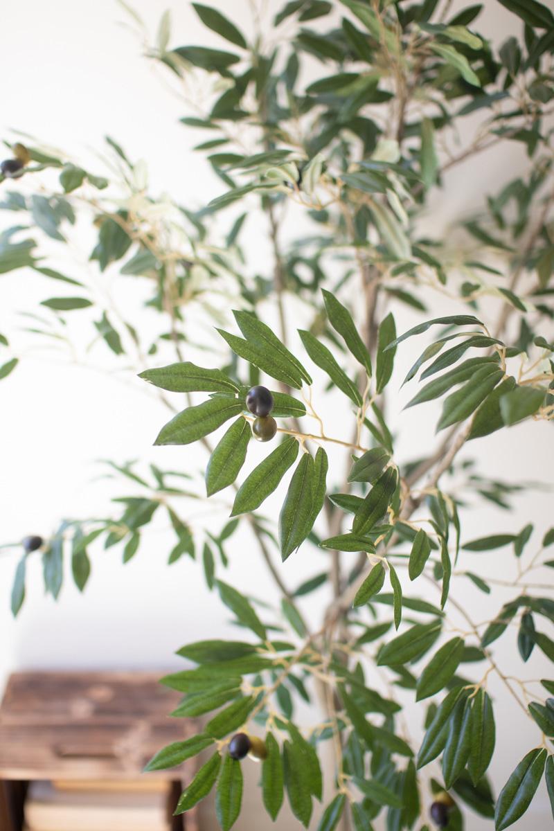 Tall Faux Olive Tree in Pot — view 4