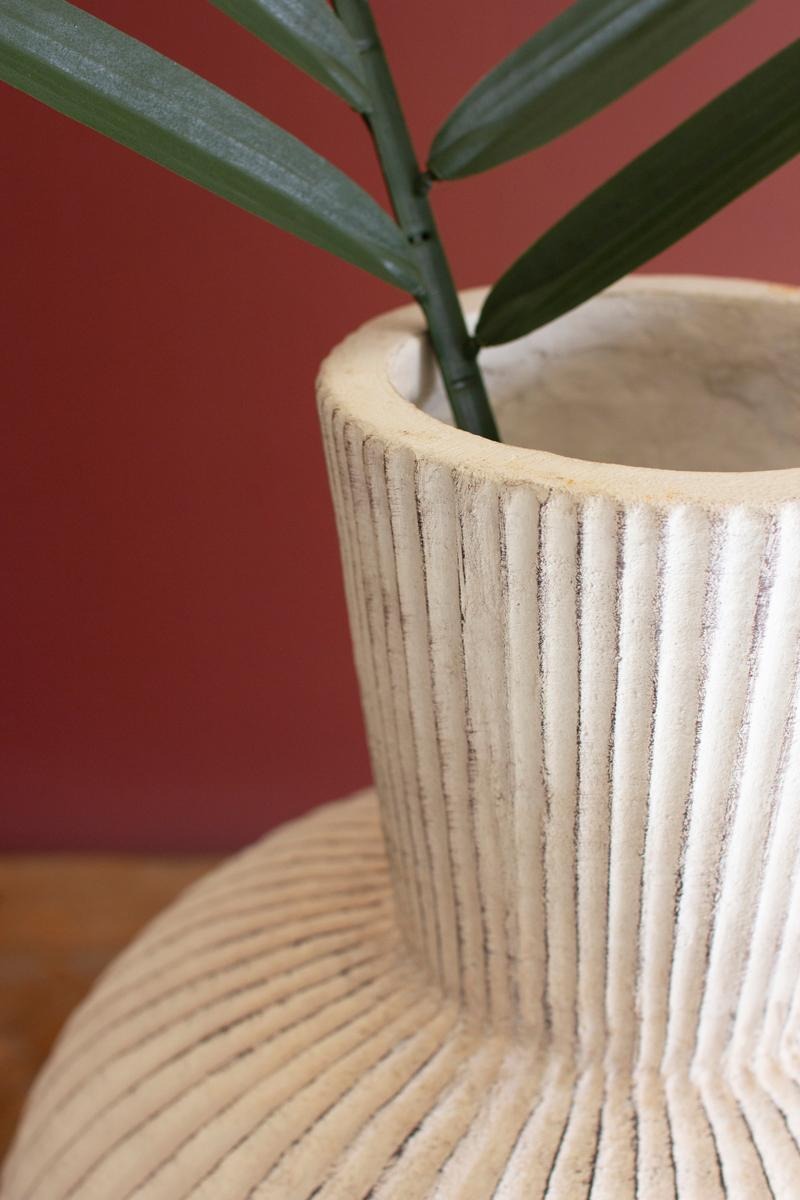 Tall Stone Composite Fluted Bulb Vase by Kalalou - alternate product view 3