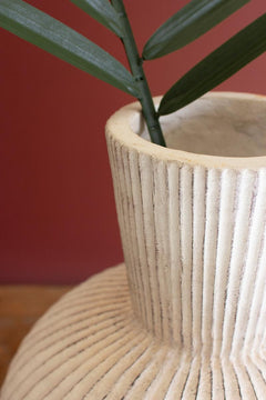 Tall Stone Composite Fluted Bulb Vase by Kalalou - alternate product view 3