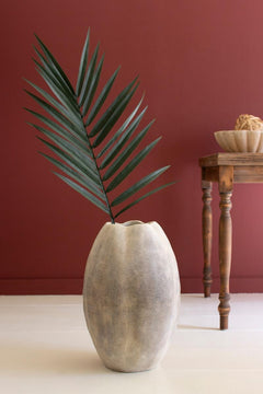 Tall Stone Composite Scalloped Vase by Kalalou - product view