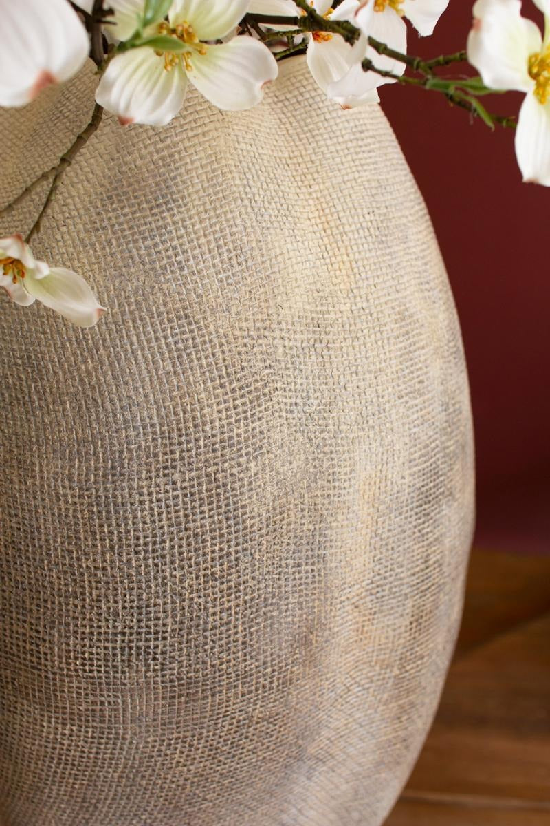 Tall Stone Composite Scalloped Vase by Kalalou - alternate product view 3
