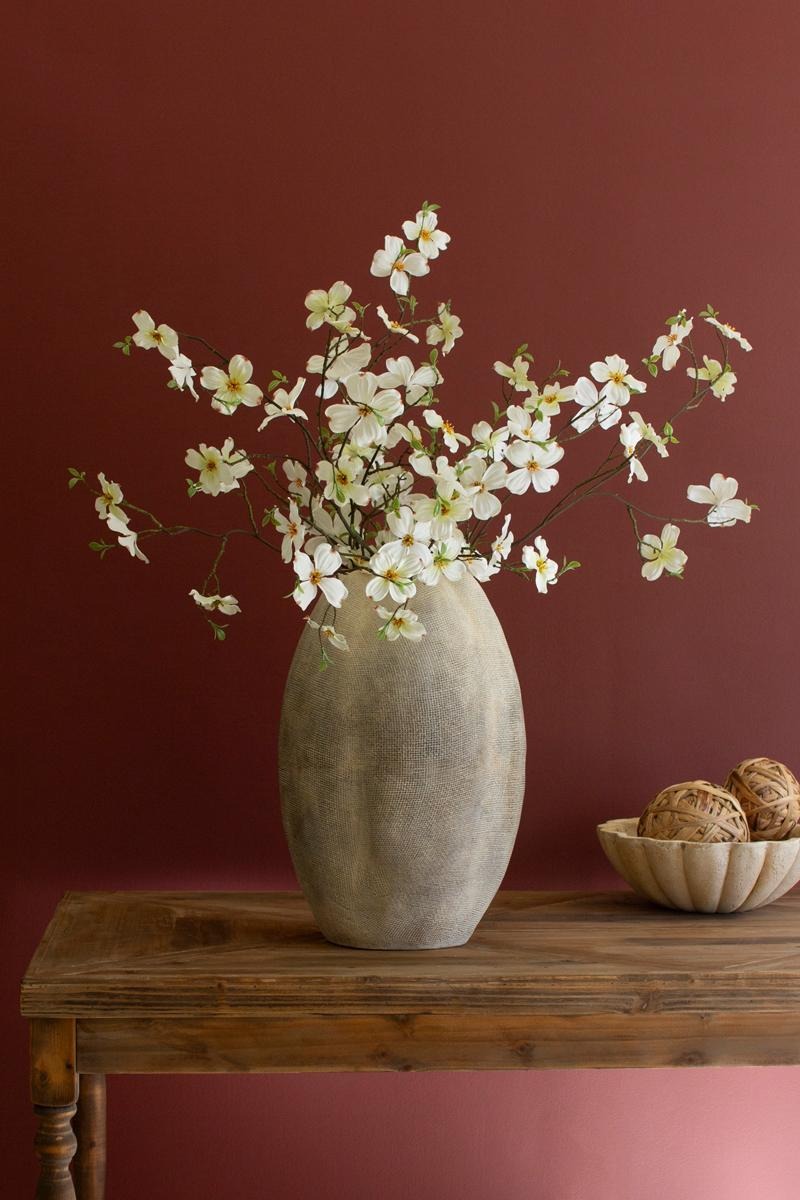 Tall Stone Composite Scalloped Vase by Kalalou - alternate product view 5