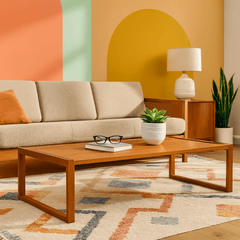 Teak Coffee Table detail view 3 - Whats New Furniture - Portland, Oregon