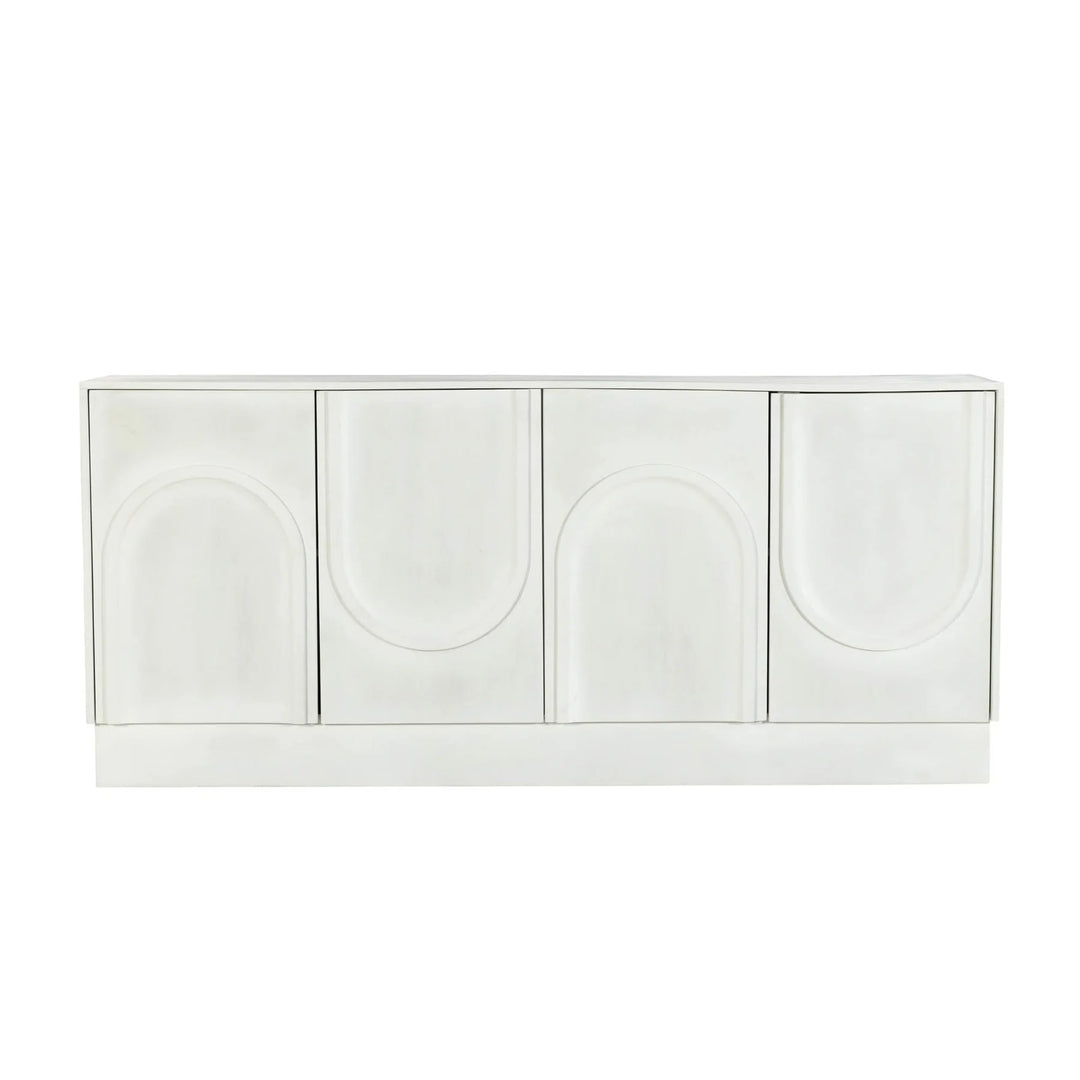 Tempo Sideboard in White Wash - arched door sideboard by LH Imports - Whats New Furniture Portland OR