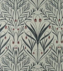 Tendril Williamsburg botanical print throw pillow fabric detail by Decor Fifty-Five - Whats New Furniture Portland OR