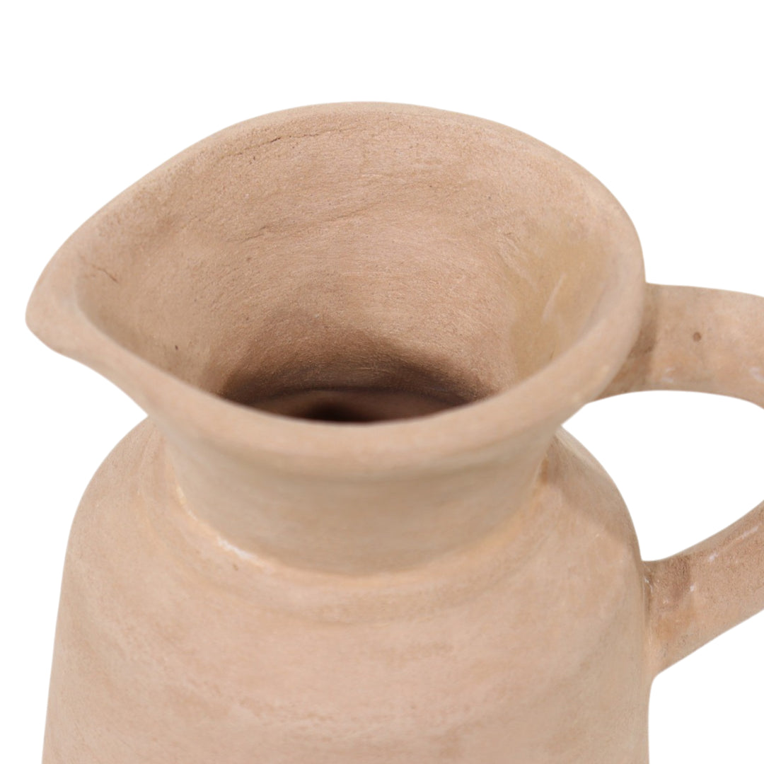 Terracotta Pitcher Bud Vase 6", Natural rim detail close up - bud vase by Sagebrook Home - Whats New Furniture Portland OR