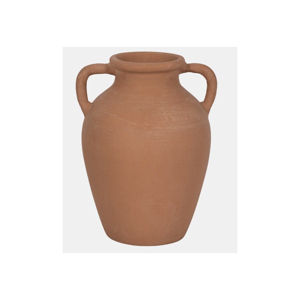 13" Terracotta Vase With Handles in terracotta - terracotta amphora vase - Whats New Furniture Portland OR
