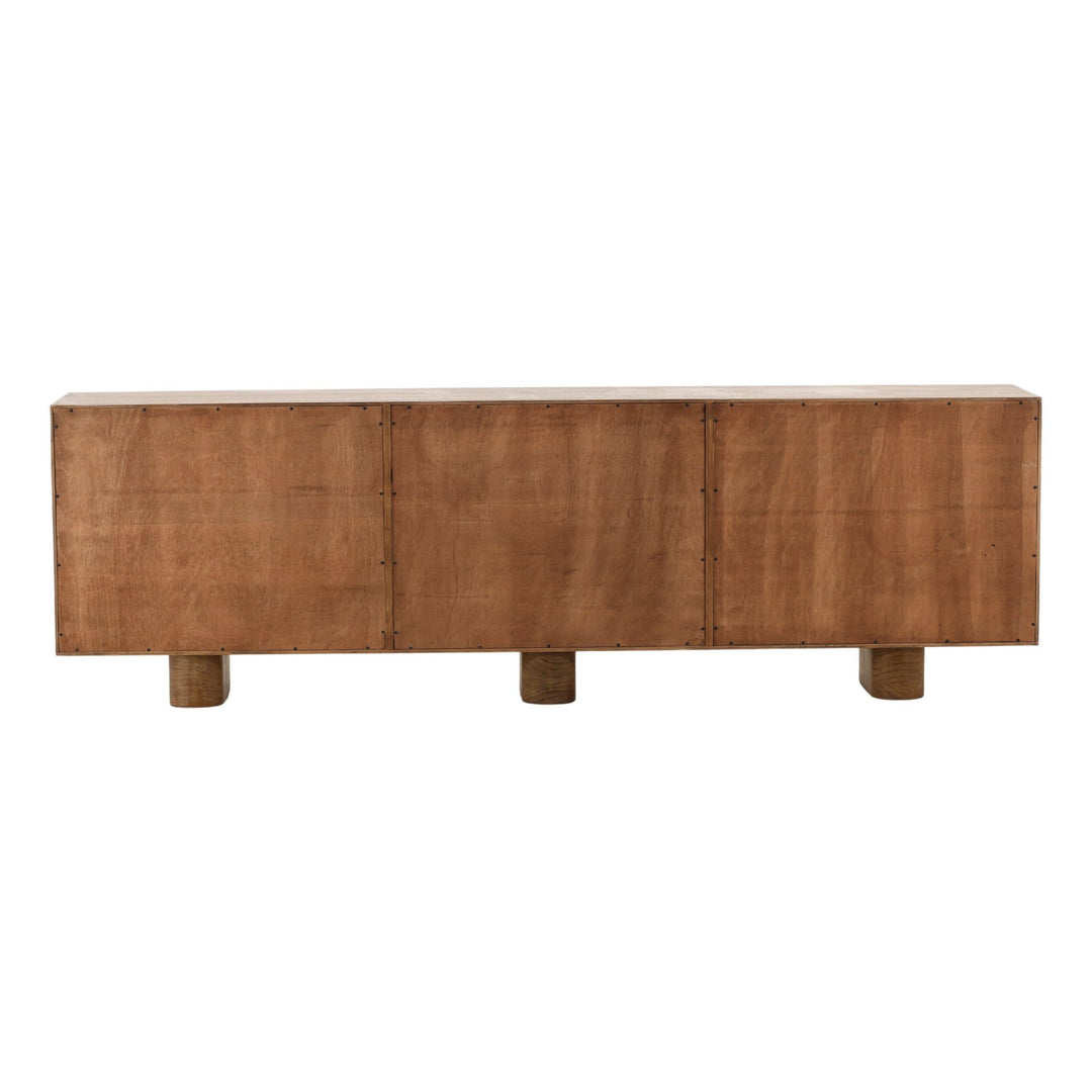 Thalia Sideboard - 6 Door Reclaimed Pine in Brown - back studio view - Sideboard by Dovetail - Whats New Furniture Portland OR