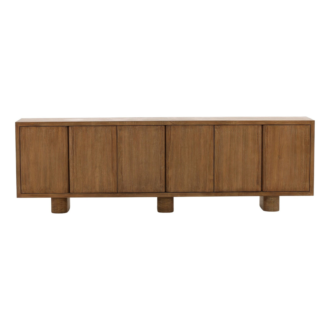Thalia Sideboard - 6 Door Reclaimed Pine in Brown - front studio view - Sideboard by Dovetail - Whats New Furniture Portland OR
