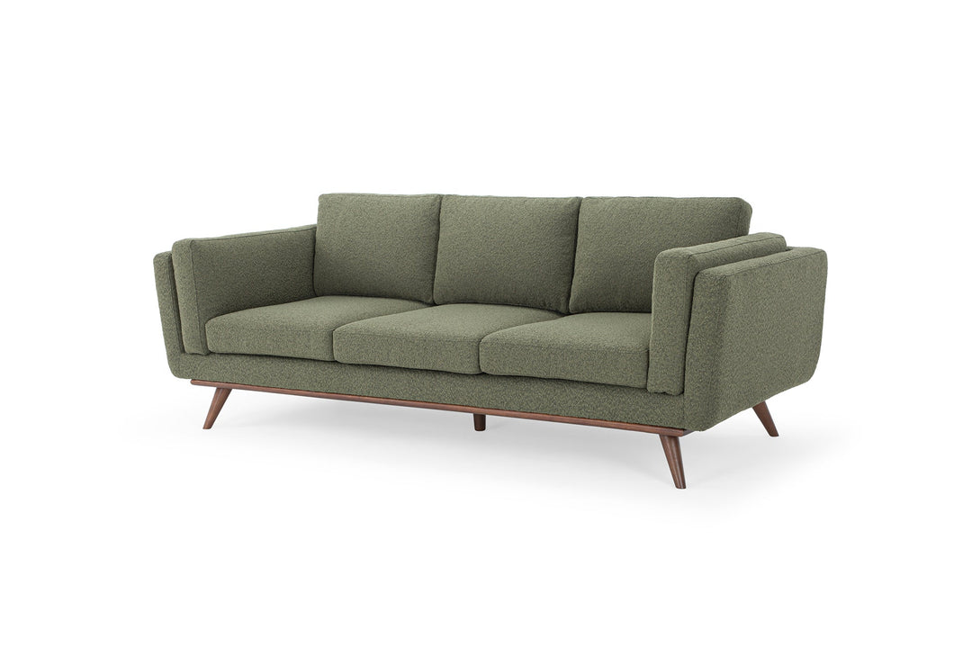 The Powell Sofa side angle - mid-century padded-arm sofa private label - Whats New Furniture Portland OR
