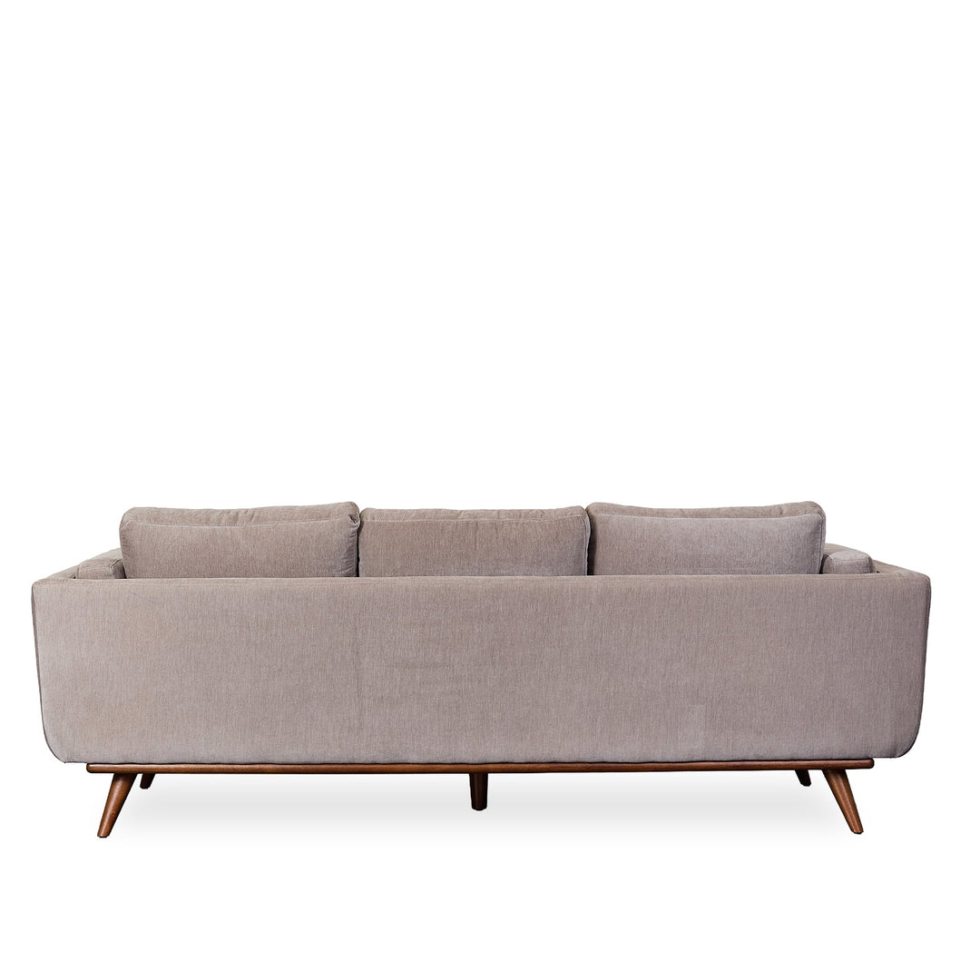The Powell Sofa corner detail - mid-century padded-arm sofa private label - Whats New Furniture Portland OR
