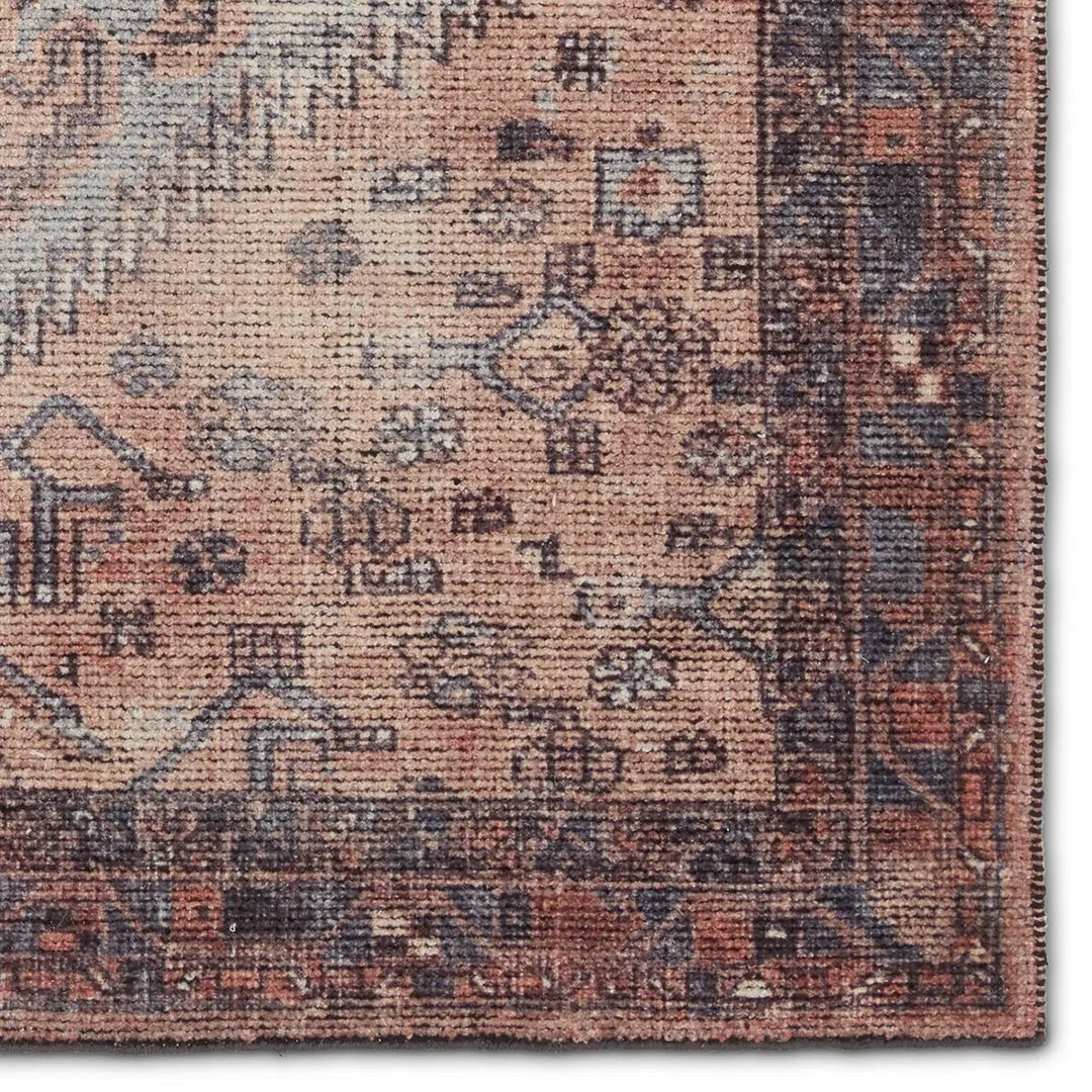 Theo Handwoven Rug in Eloise back view - handwoven medallion area rug by Jaipur Living - Whats New Furniture Portland OR
