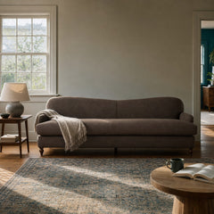 Tiani Sofa in Savoy Coffee 95" styled in Portland AlbertArts foursquare living room - Whats New Furniture
