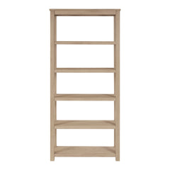 Tiburon KD Book Shelf in Drifted Sand side angle - acacia 5-shelf bookcase by NPD - Whats New Furniture Portland OR